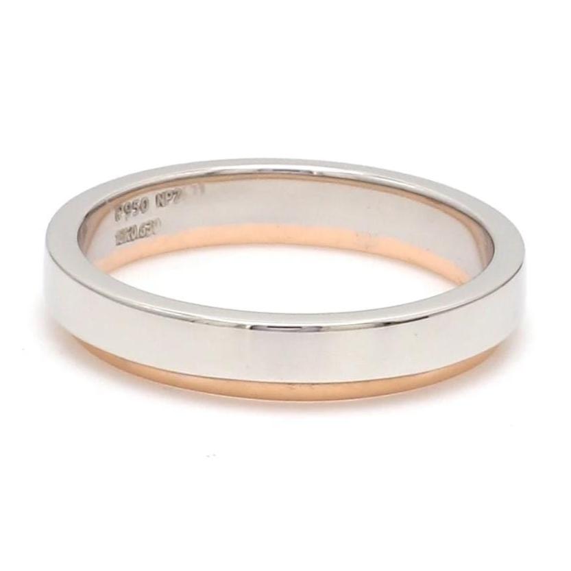 Platinum Love Bands with Rose Gold JL PT 925