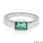 Load image into Gallery viewer, Platinum Ring with Emerald JL PT 1309
