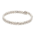 Load image into Gallery viewer, Dazzling Shiny 2-row Japanese Platinum Bracelet for Women with Diamond Cut Balls JL PTB 722
