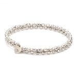 Load image into Gallery viewer, Dazzling Shiny 2-row Japanese Platinum Bracelet for Women with Diamond Cut Balls JL PTB 722
