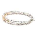 Load image into Gallery viewer, Dazzling Shiny 3-row Flexible Japanese Platinum &amp; Rose Gold Bracelet for Women JL PTB 724
