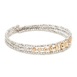 Load image into Gallery viewer, Dazzling Shiny 3-row Flexible Japanese Platinum &amp; Rose Gold Bracelet for Women JL PTB 724
