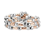 Load image into Gallery viewer, Dazzling Shiny 3-Row Flexible Platinum &amp; Rose Gold Ring with Diamond Cut Balls JL PT 718
