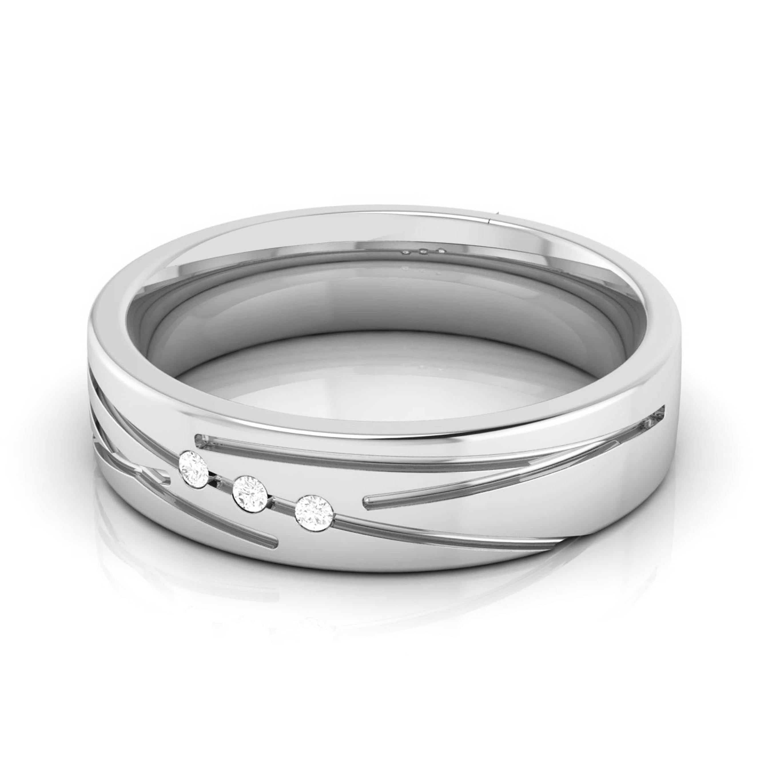 Designer 3 Diamond Platinum Love Bands JL PT R-8007