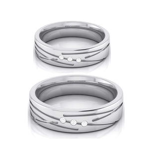 Designer 3 Diamond Platinum Love Bands JL PT R-8007