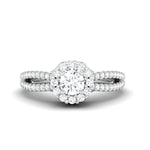 Load image into Gallery viewer, 2-Carat Lab Grown Solitaire Platinum Halo Ring with Split Shank JL PT LG G 976-D
