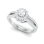 Load image into Gallery viewer, 2-Carat Lab Grown Solitaire Platinum Halo Ring with Split Shank JL PT LG G 976-D
