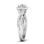 Load image into Gallery viewer, 50-Pointer Halo Solitaire Platinum Engagement Ring JL PT 499
