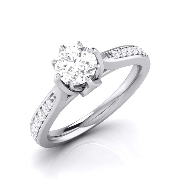 0.50 cts Solitaire with Twisted Shank Diamonds Platinum Ring JL PT RP