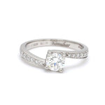 Load image into Gallery viewer, Designer Curvy Platinum Solitaire Engagement Ring for Women JL PT 480
