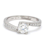 Load image into Gallery viewer, Designer Curvy Platinum Solitaire Engagement Ring for Women JL PT 480
