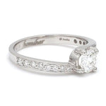 Load image into Gallery viewer, Designer Curvy Platinum Solitaire Engagement Ring for Women JL PT 480
