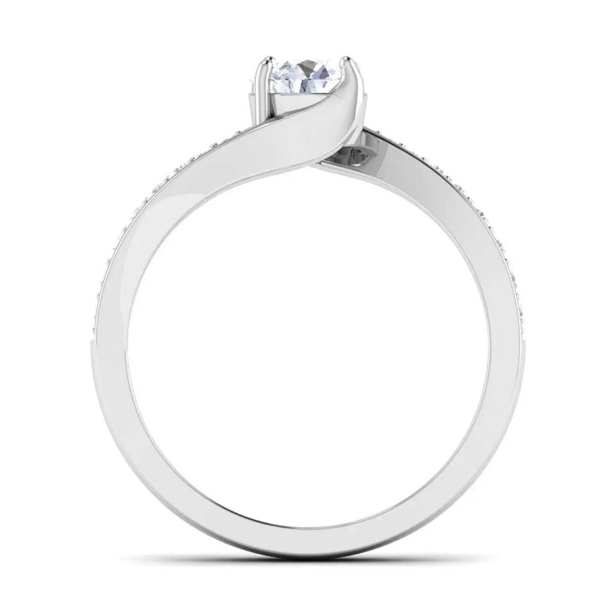 2-Carat Lab Grown Solitaire Curvy Platinum Engagement Ring for Women JL PT LG G 480-D