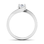 Load image into Gallery viewer, Designer Curvy Platinum Solitaire Engagement Ring for Women JL PT 480
