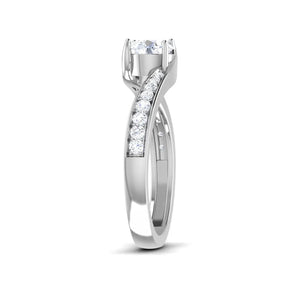 1-Carat Lab Grown Solitaire Curvy Platinum Engagement Ring for Women JL PT LG G 480-B