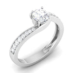 Load image into Gallery viewer, Designer Curvy Platinum Solitaire Engagement Ring for Women JL PT 480
