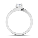 Load image into Gallery viewer, Designer Curvy Platinum Solitaire Engagement Ring for Women JL PT 480
