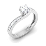 Load image into Gallery viewer, Designer Curvy Platinum Solitaire Engagement Ring for Women JL PT 480
