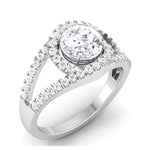 Load image into Gallery viewer, Designer Curvy Platinum Solitaire Engagement Ring for Women JL PT 516
