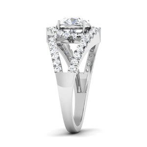 Designer Curvy Platinum Solitaire Engagement Ring for Women JL PT 516