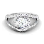 Load image into Gallery viewer, Designer Curvy Platinum Solitaire Engagement Ring for Women JL PT 516
