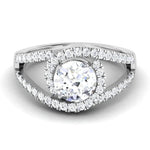 Load image into Gallery viewer, Designer Curvy Platinum Solitaire Engagement Ring for Women JL PT 516
