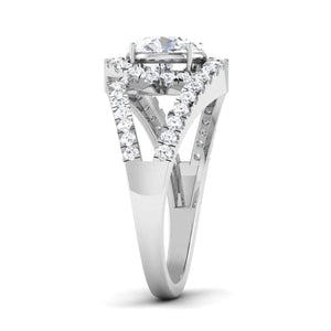 Designer Curvy Platinum Solitaire Engagement Ring for Women JL PT 516