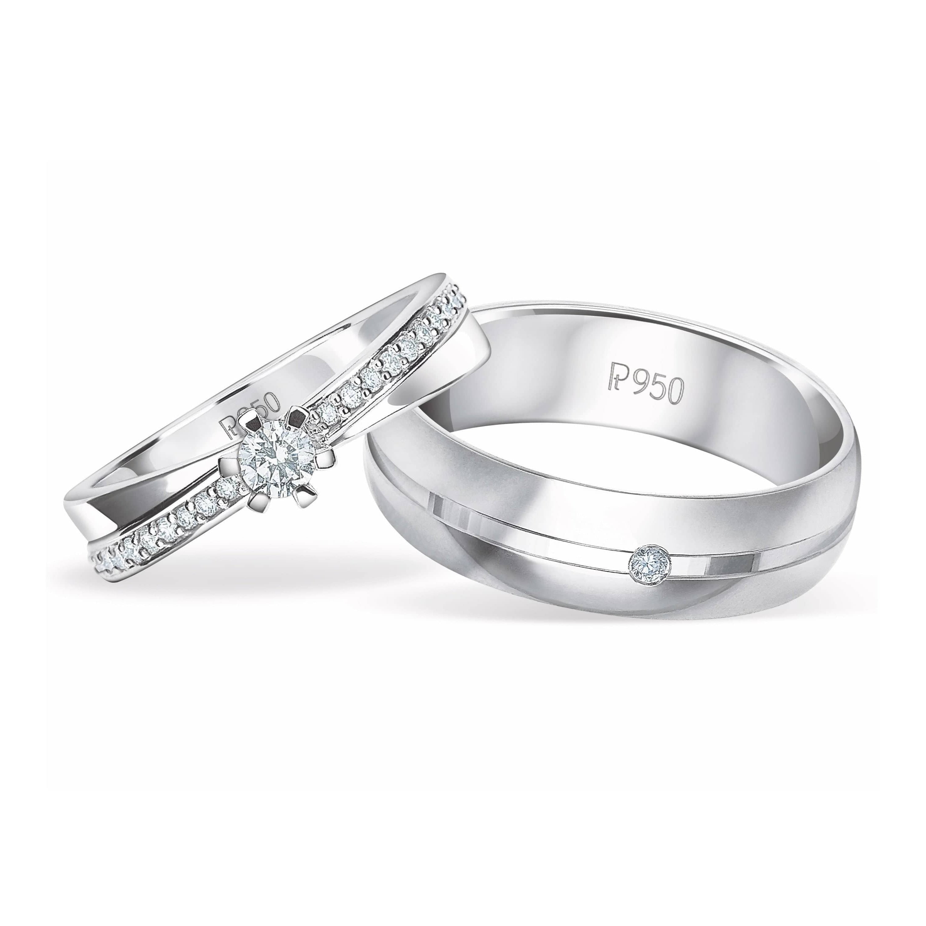 Designer Diamond Platinum Couple Rings JL PT 913