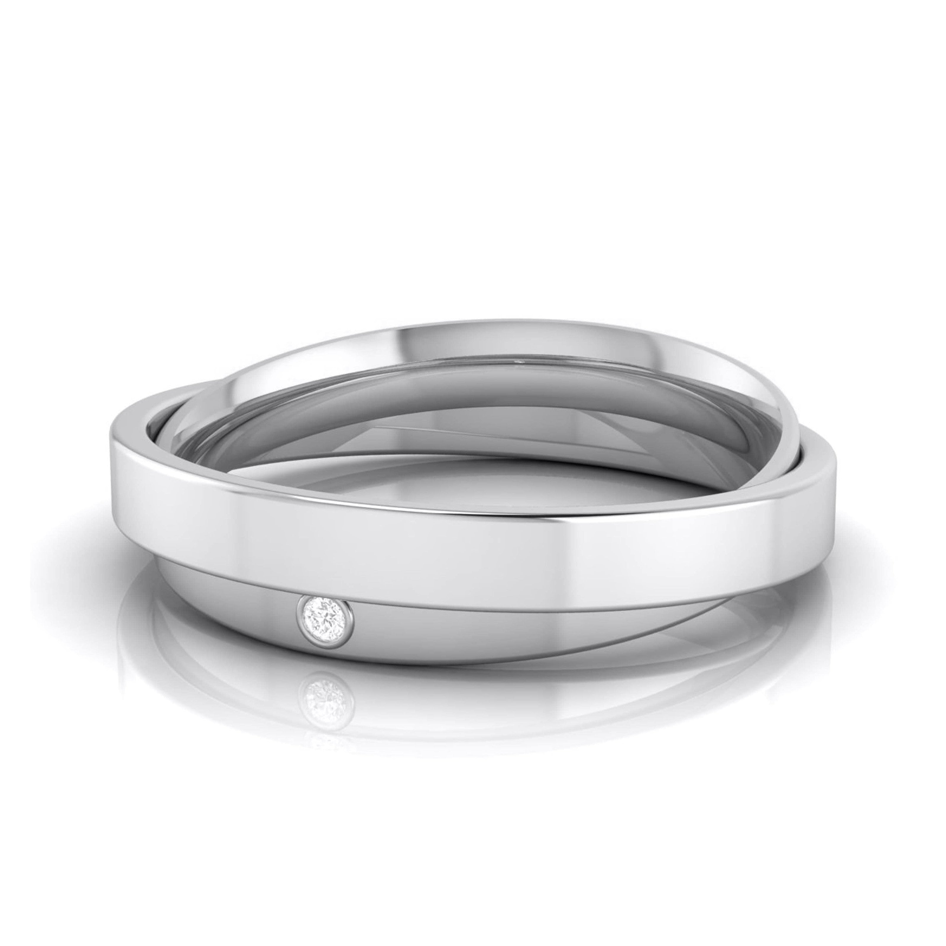 Designer  Diamond Platinum Love Bands JL PT R-8032