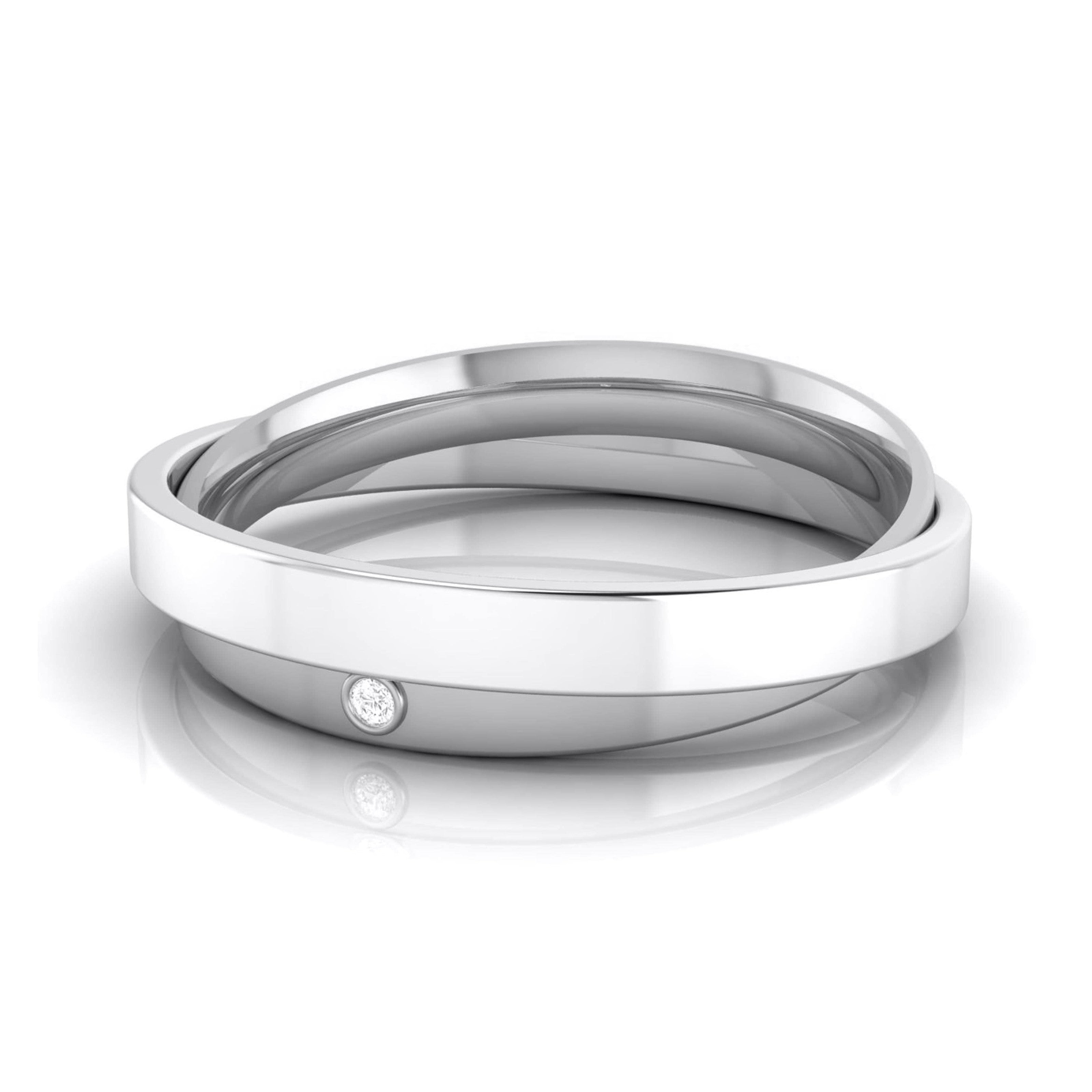 Designer  Diamond Platinum Love Bands JL PT R-8032