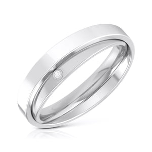 Designer  Diamond Platinum Love Bands JL PT R-8032