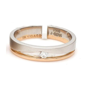 Designer Diamond Platinum Rose Gold Couple Rings JL PT 1131