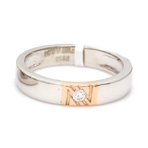 Designer Diamond Platinum Rose Gold Couple Rings JL PT 1133