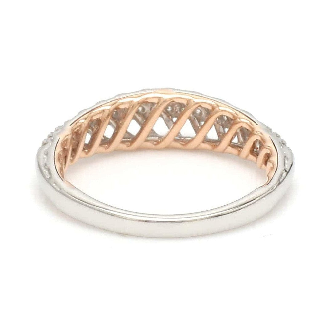 Designer Diamonds Platinum Love Bands with Rose Gold JL PT 1070