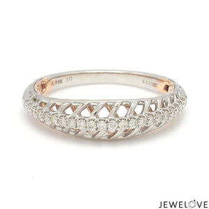 Designer Diamonds Platinum Love Bands with Rose Gold JL PT 1070