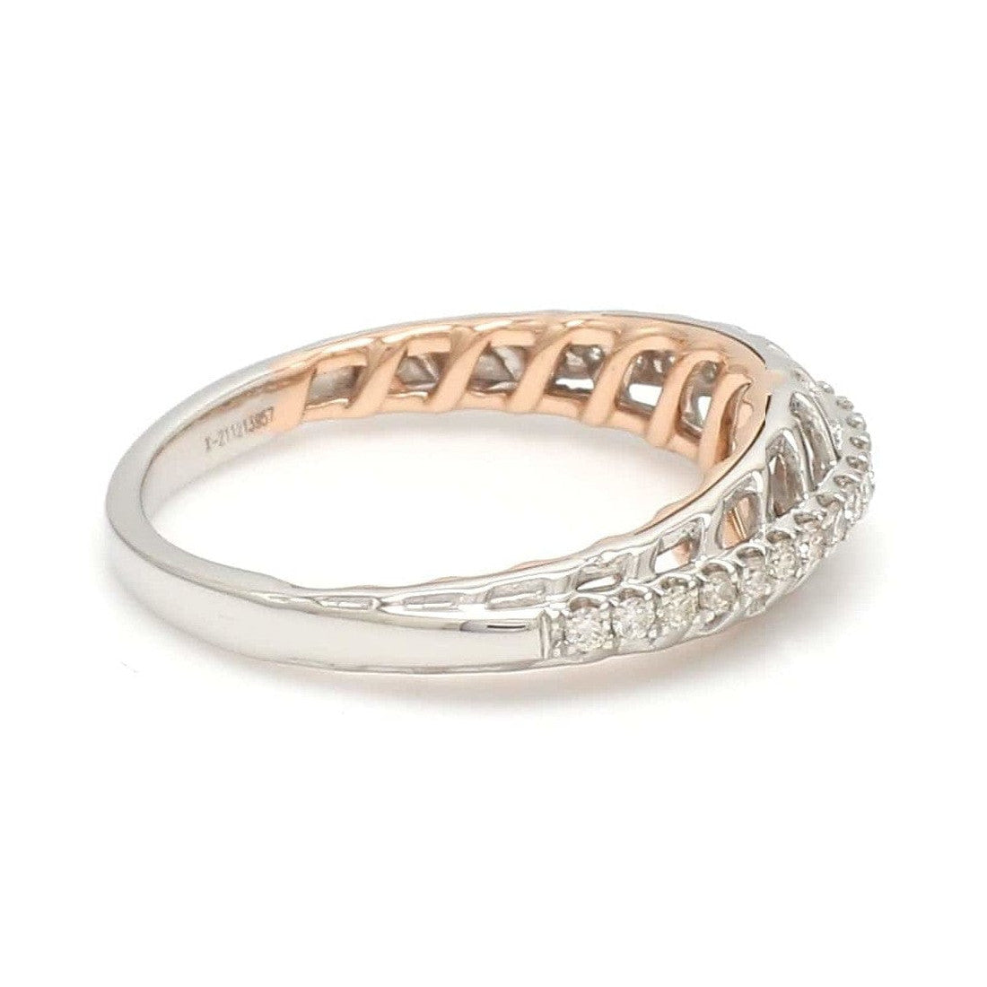 Designer Diamonds Platinum Love Bands with Rose Gold JL PT 1070