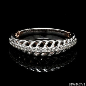 Designer Diamonds Platinum Love Bands with Rose Gold JL PT 1070