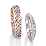 Load image into Gallery viewer, Designer Diamonds Platinum Love Bands with Rose Gold JL PT 1070
