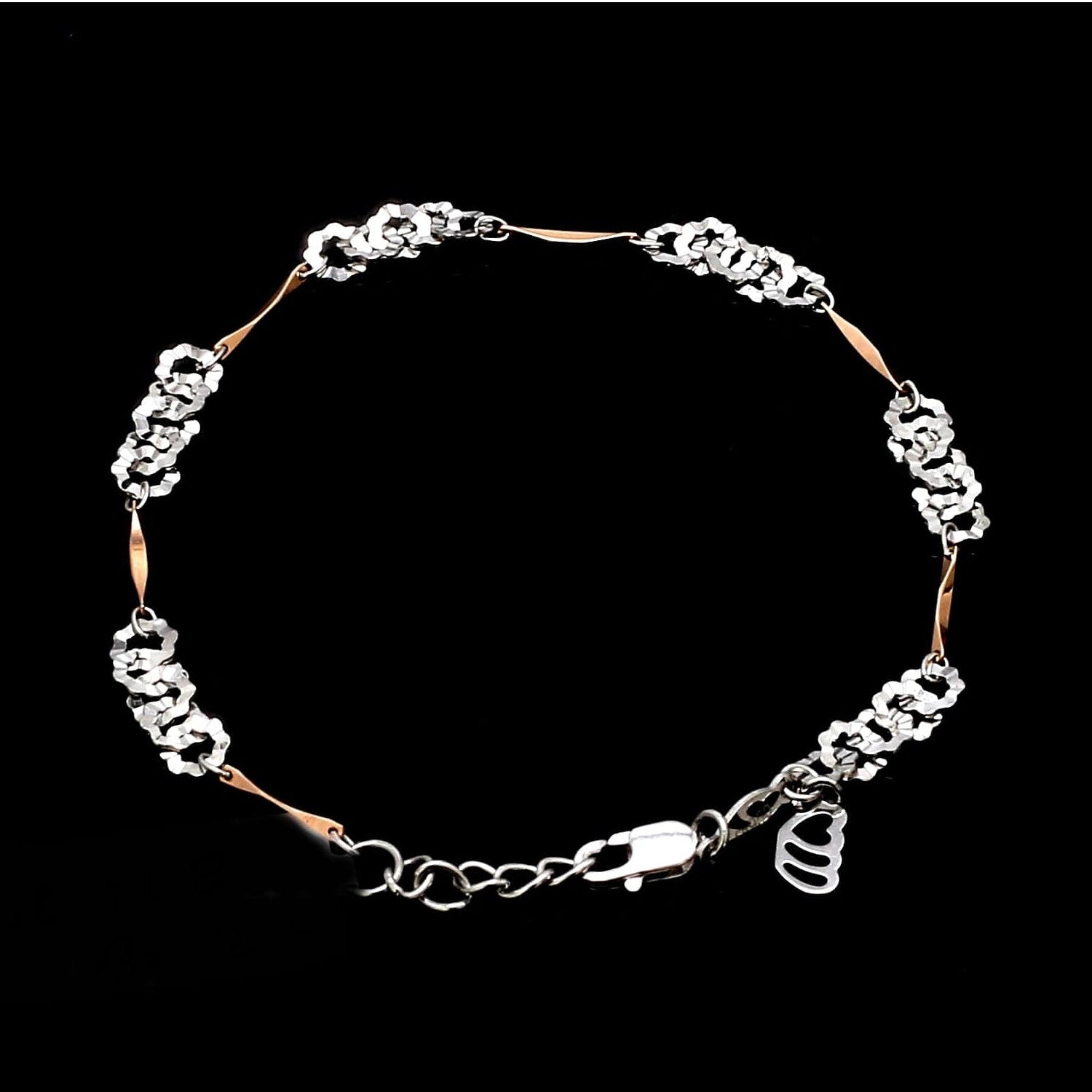 Designer Flowery Japanese Platinum Rose Gold Bracelet for Women JL PTB 662R