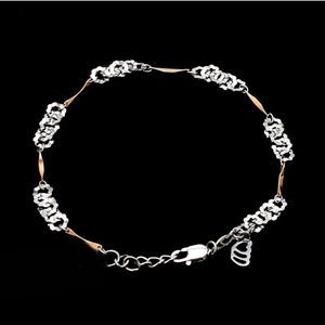 Designer Flowery Japanese Platinum Rose Gold Bracelet for Women JL PTB 662R