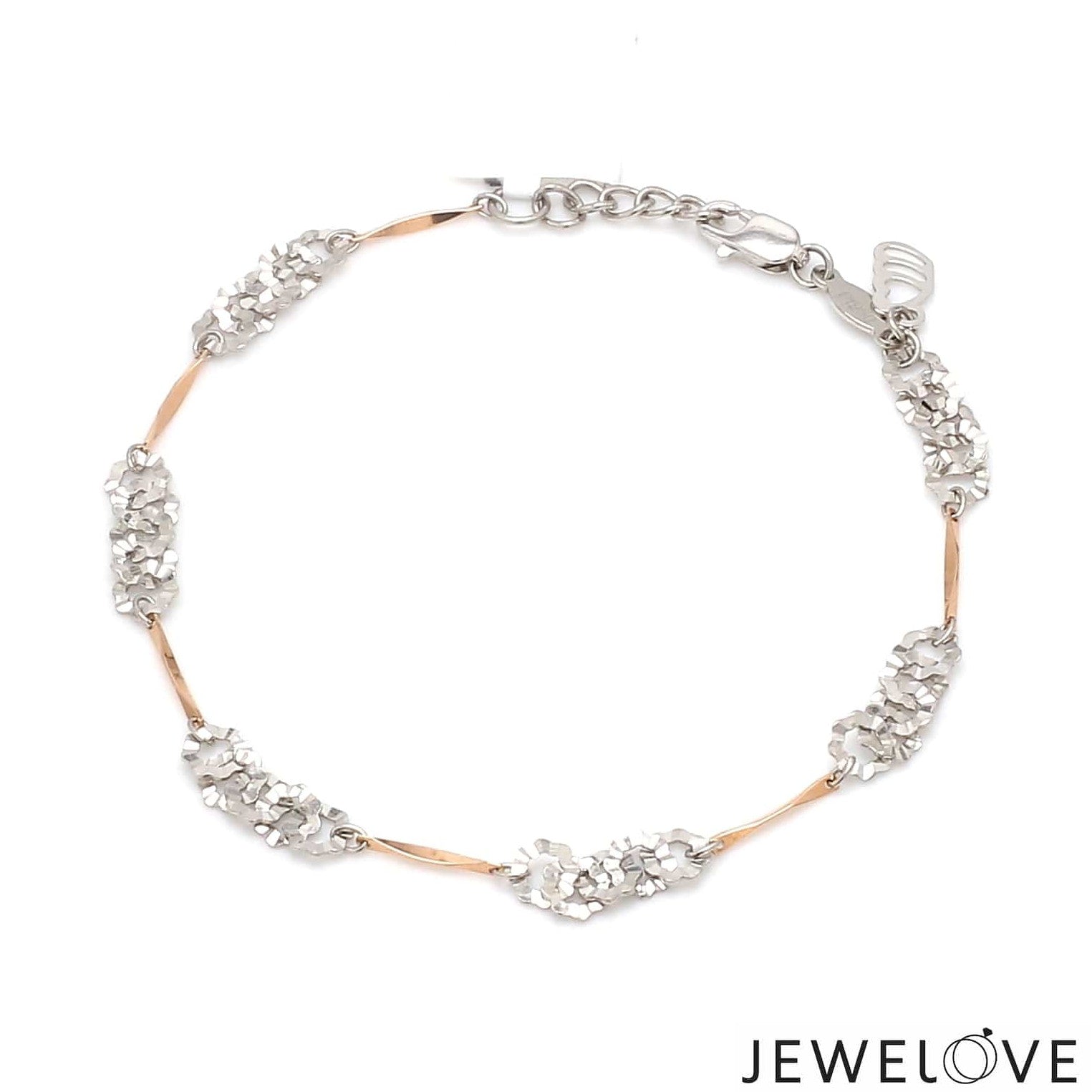 Designer Flowery Japanese Platinum Rose Gold Bracelet for Women JL PTB 662R