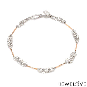 Designer Flowery Japanese Platinum Rose Gold Bracelet for Women JL PTB 662R