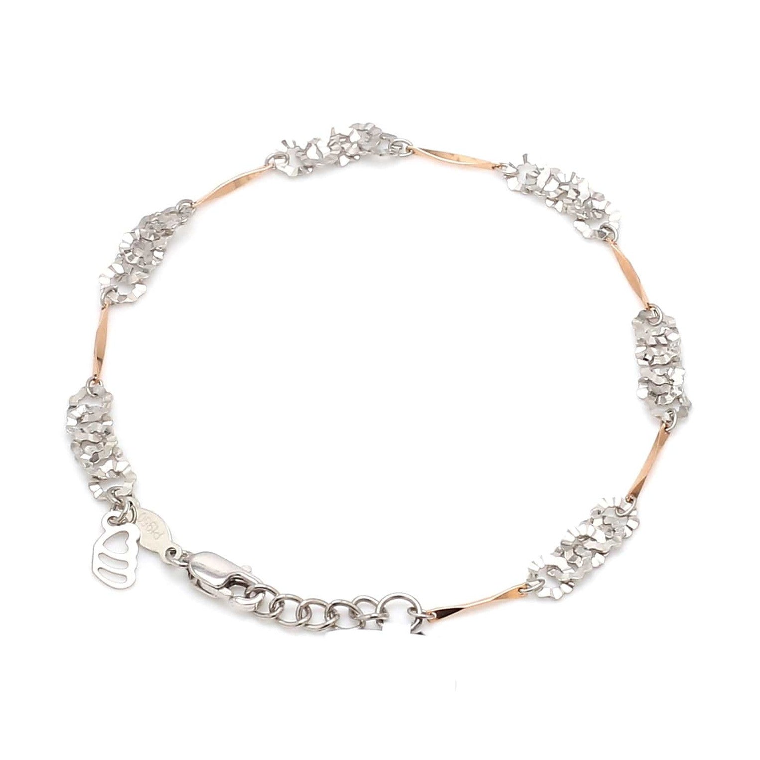 Designer Flowery Japanese Platinum Rose Gold Bracelet for Women JL PTB 662R