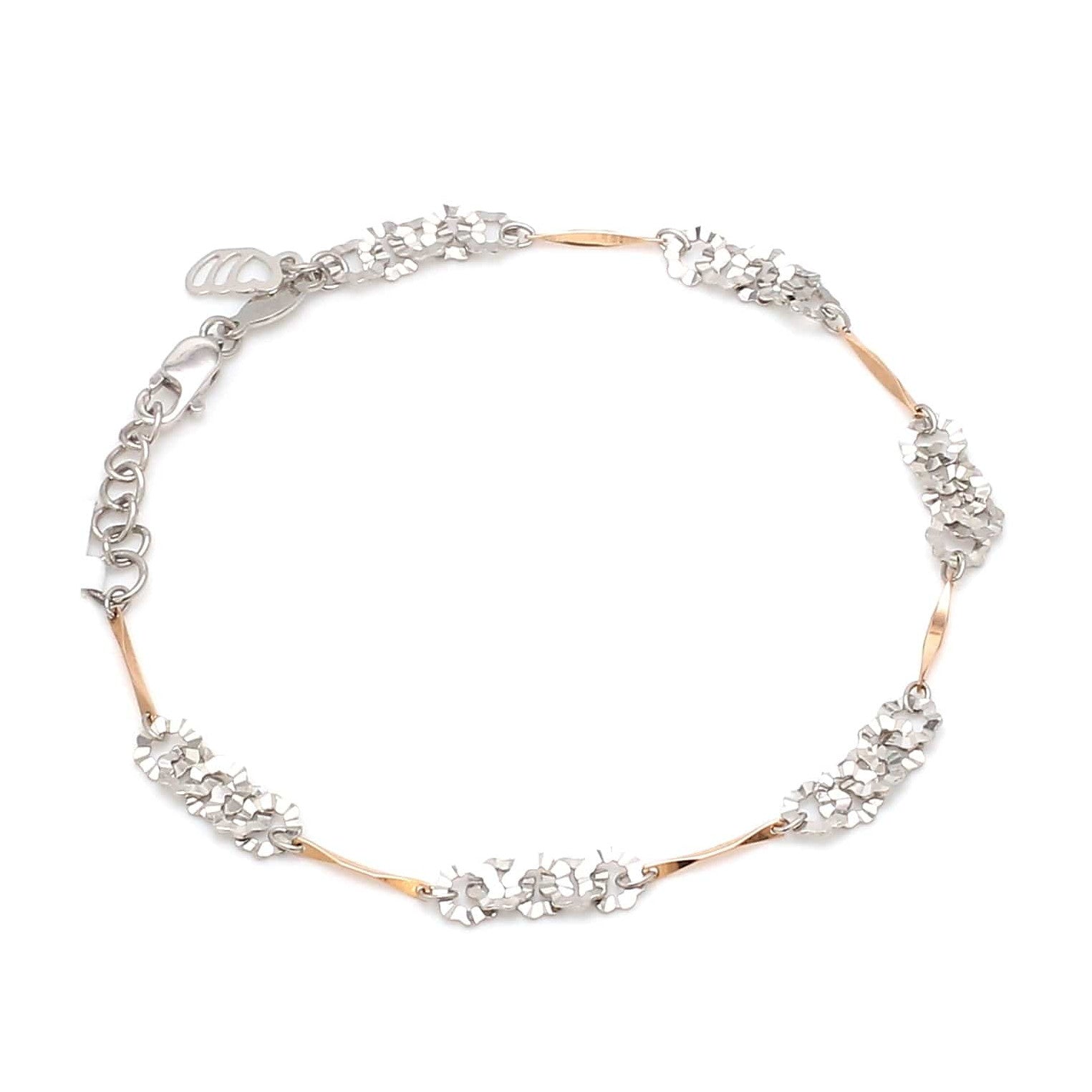 Designer Flowery Japanese Platinum Rose Gold Bracelet for Women JL PTB 662R