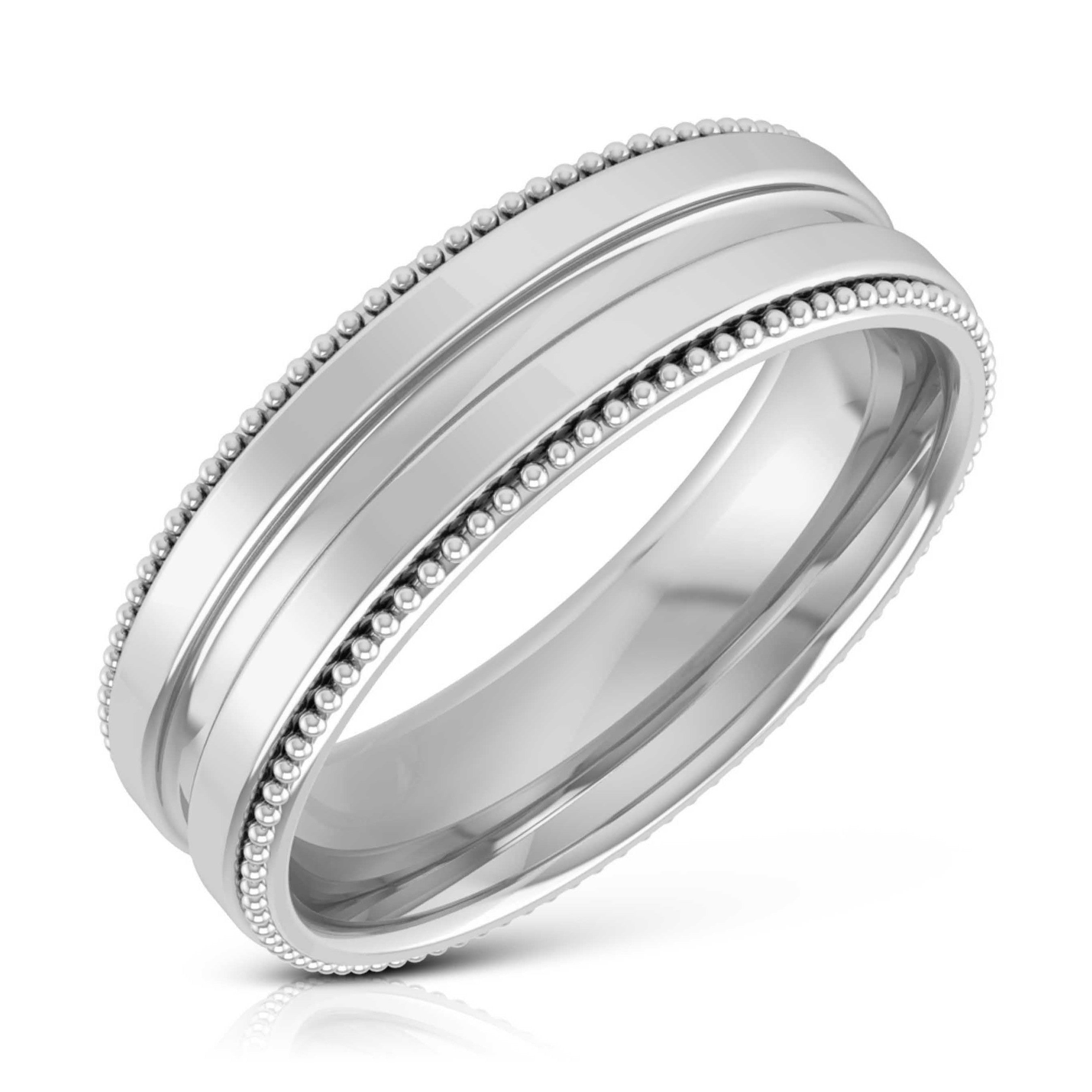 Designer Half Eternity & Plain Platinum Couple Rings JL PT 524