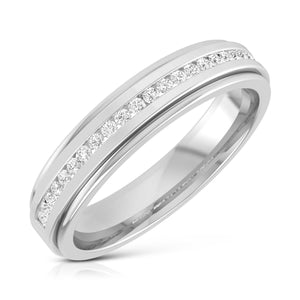 Designer Half Eternity & Plain Platinum Couple Rings JL PT 524