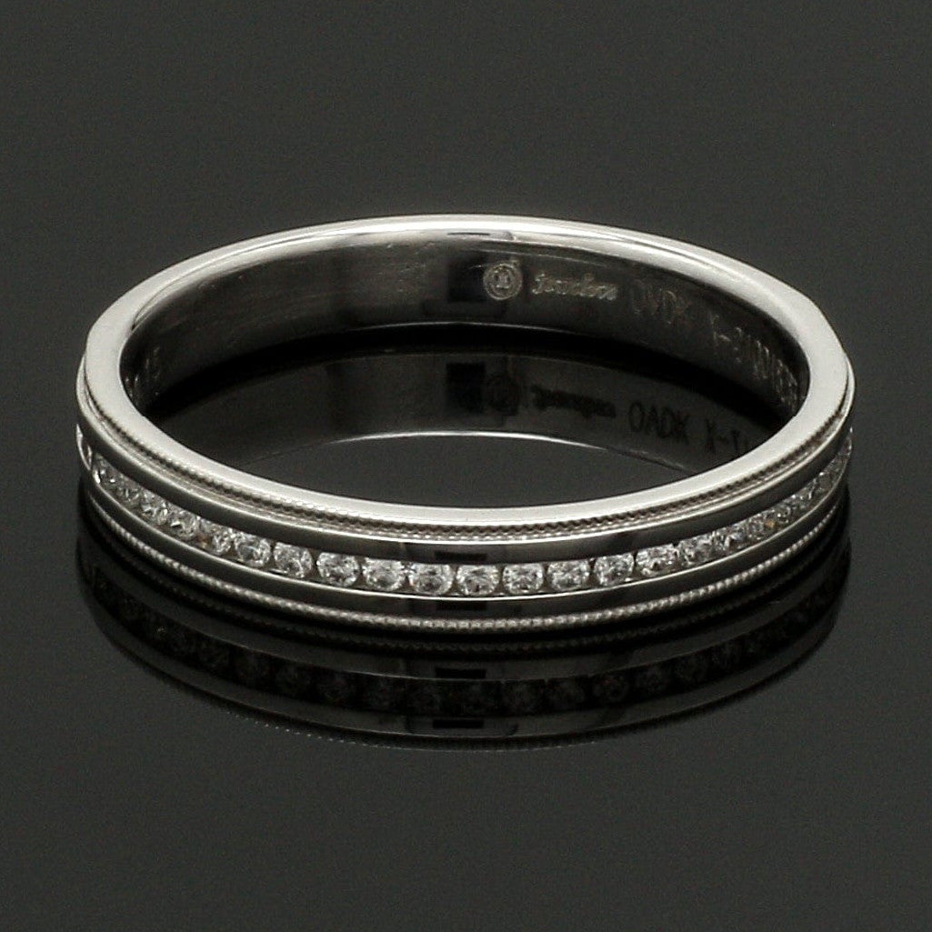 Designer Half Eternity & Plain Platinum Couple Rings JL PT 524