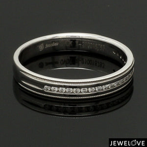 Designer Half Eternity & Plain Platinum Couple Rings JL PT 524