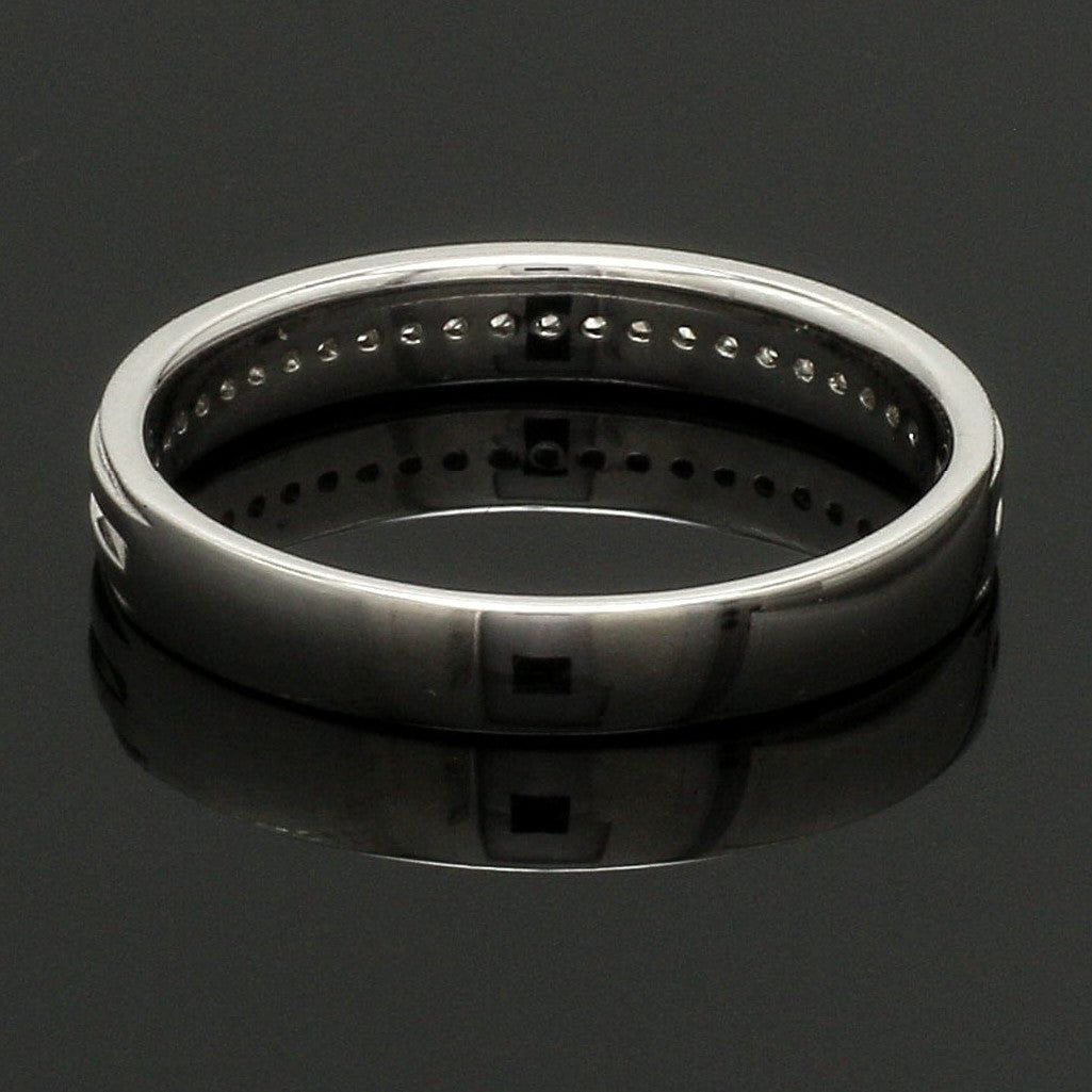 Designer Half Eternity & Plain Platinum Couple Rings JL PT 524