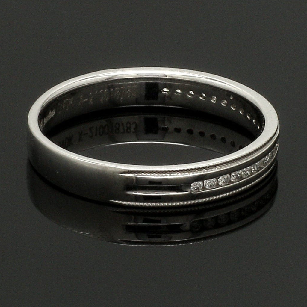 Designer Half Eternity & Plain Platinum Couple Rings JL PT 524